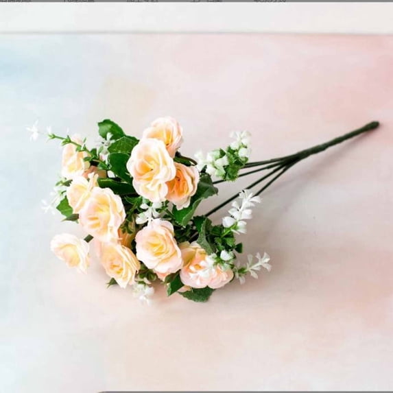 Jubipavy High-end Artificial Flowers Artificial Flowers 5 Forks Mini Roses Home Decoration Plastic Flowers