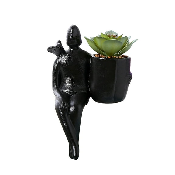 Jubipavy Home Ceramic Flower Pot Simulation Succulent Living Room Vase Decorations Green Plants Desktop Planter Gift Home Saving