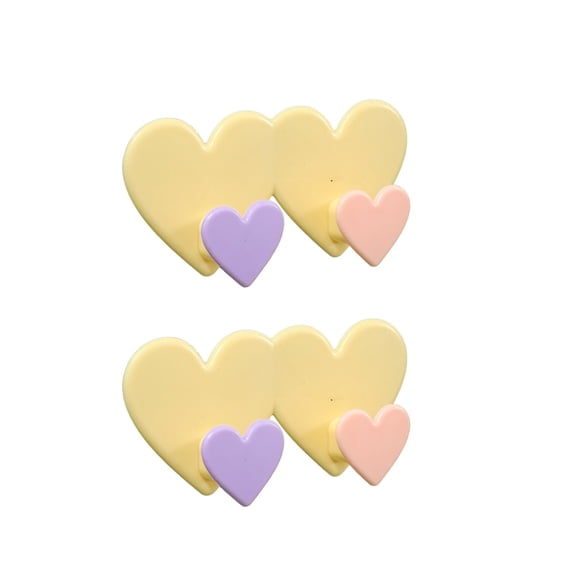 Jubipavy Hook 2 Heart Shaped Multifunctional Hooks For Storing Clothes And Hats In The Kitchen With Seamless Adhesive Hooks And Double Hooks