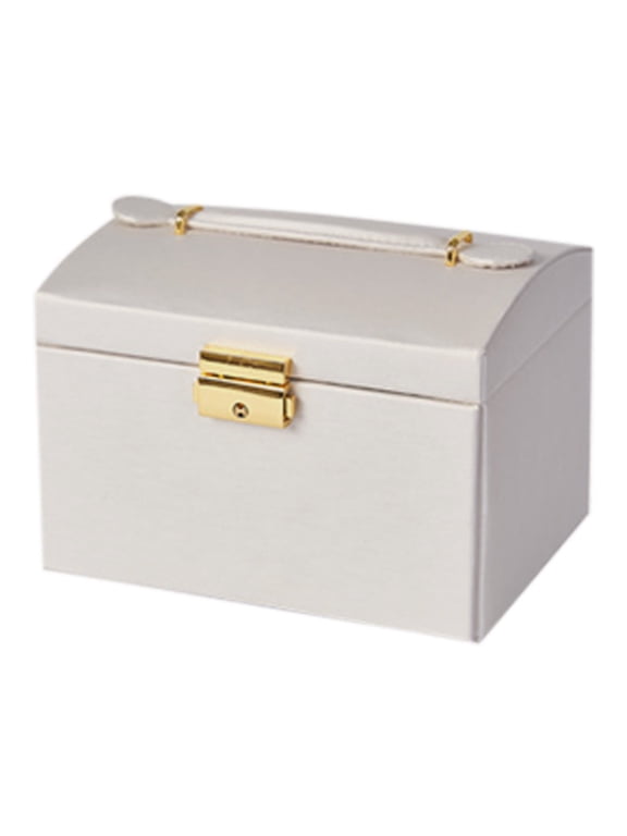 Jewelry Box With Lock And Mirror Jewelry Organizer Storage Case 3-Layers Display Jewelry Gift Boxes For Earrings Bracelets Rings Watches