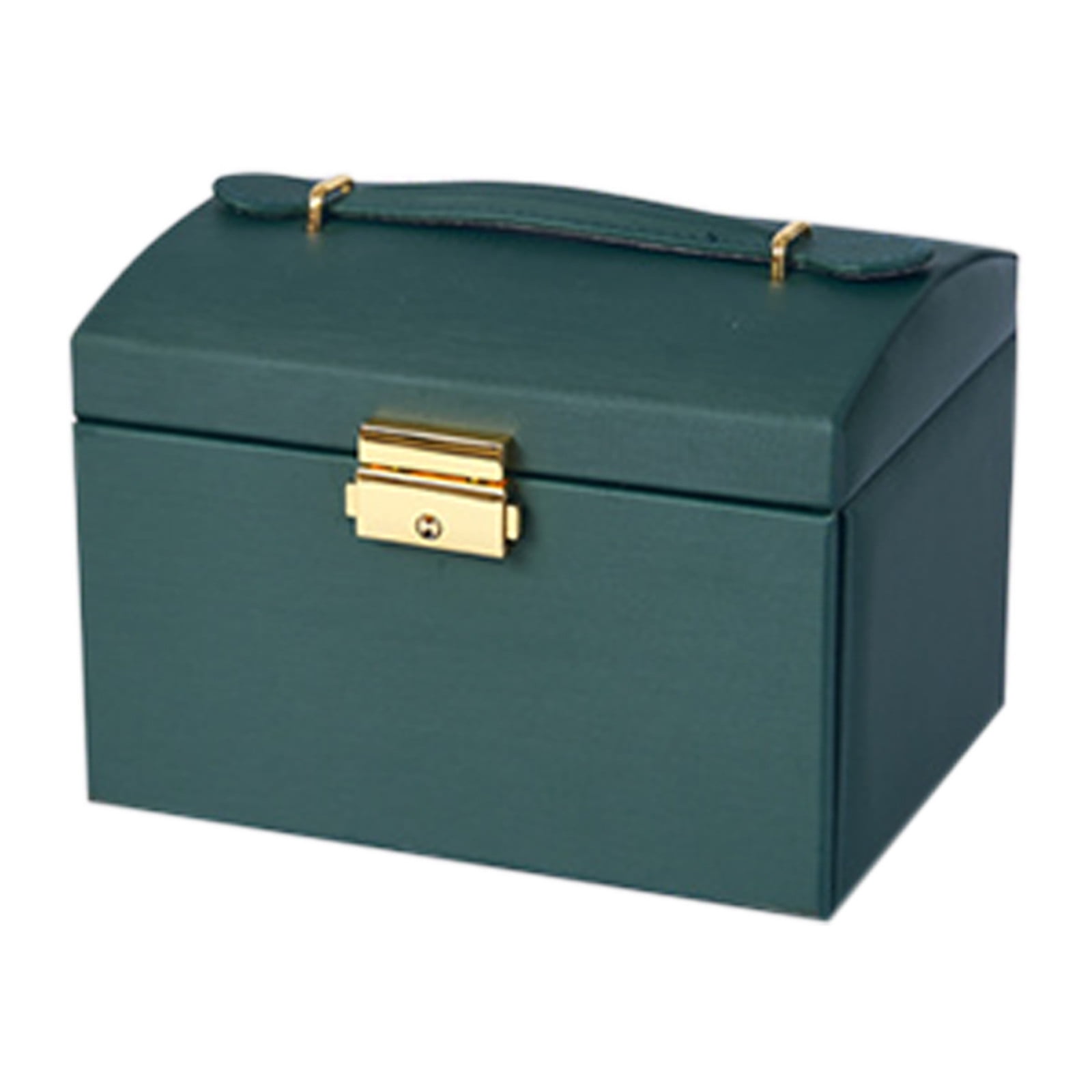 Jubipavy Jewelry Box With Lock And Mirror Jewelry Organizer Storage Case 3-Layers Display Jewelry Gift Boxes For Earrings Bracelets Rings Watches