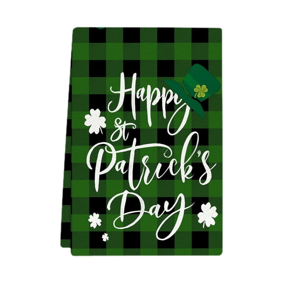 Jubipavy Kitchen Towels St. Patrick's Day Kitchens Towel Green Lucky Clovers Towel St. Patrick's Day Decorations For Home Dry Cloth 18x26 In