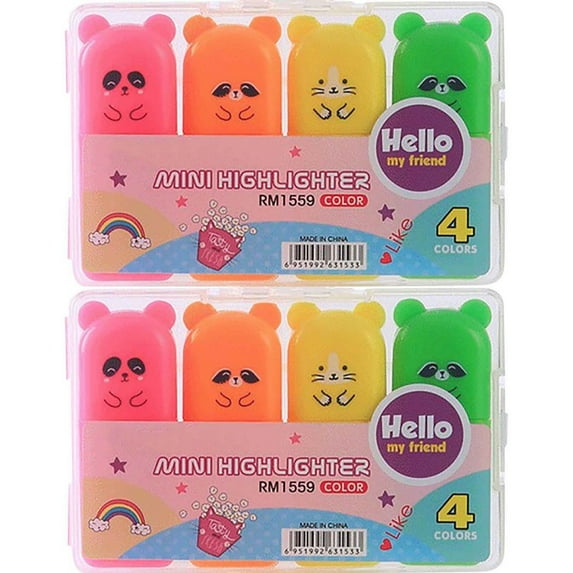 Jubipavy Large Capacity Highlighters Color Highlighter Style 4 / 5 / 6 Colors Available Color Marker Pen Set 10ML