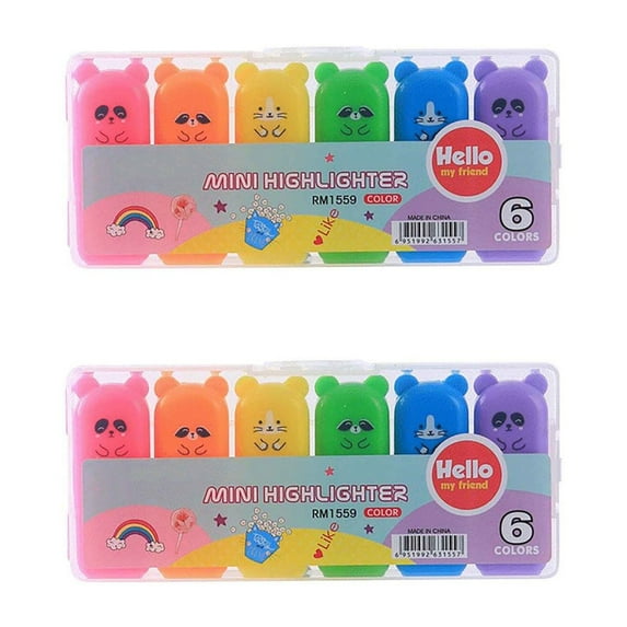 Jubipavy Large Capacity Highlighters Color Highlighter Style 4 / 5 / 6 Colors Available Color Marker Pen Set 10ML