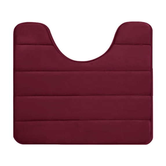 Jubipavy Memory Foam Bath Mat U-Shape Toilet Mats Bathroom Rugs Soft Comfortable Water Quick Drying Absorption Non-Slip Mat Thickened Machine Washable Easier Mat