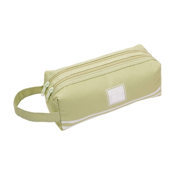 Jubipavy Pen Box Double Layer Oxfords Cloth Double Pull Pencil Case Easy And Large Capacity Portable Zipper Pencil Case
