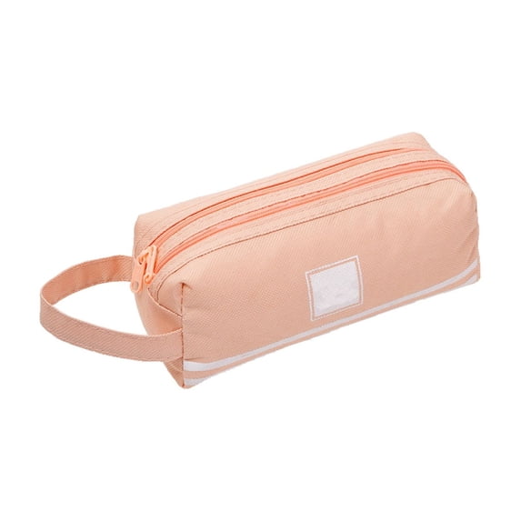 Jubipavy Pen Box Double Layer Oxfords Cloth Double Pull Pencil Case Easy And Large Capacity Portable Zipper Pencil Case