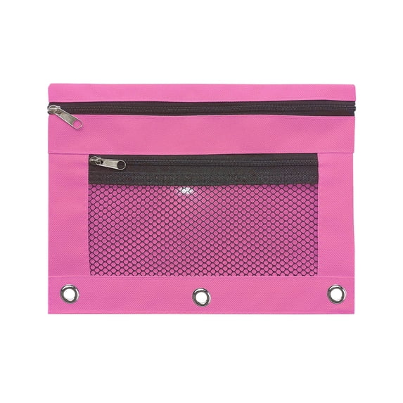 Jubipavy Pencil Bag with 3 Reinforced Grommets 2PC Pencil Pouch 3 Ring Zipper Pencil Pouches Case Binder Cosmetic Bag