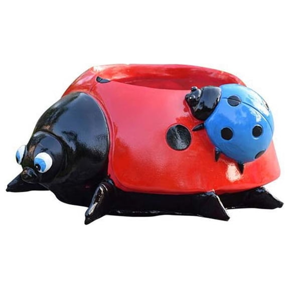 Jubipavy Planter Garden Yard Simulation Ladybug Flower Pot Garden Decoration Resin Craft Gift Home Saving