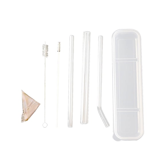 Jubipavy Pointed Glass Straws High Temperature Coffee Shop Drink Straws SetSummer Saving