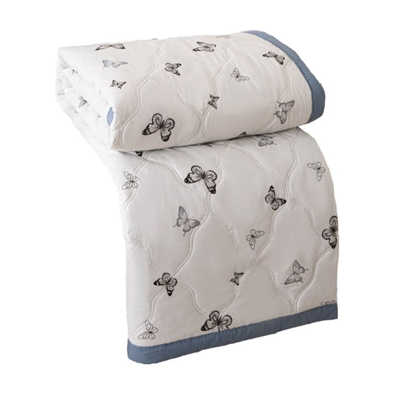 Jubipavy Printed Polyester Cooling Summer Quilt, 2 Sizes( 39.37" × 59.06", 59.06" × 78.74" ) & 2 Patterns ( Butterfly Print / Bow Print ), Lightweight Air-conditioning Blanket