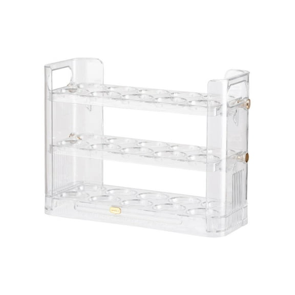 Jubipavy Refrigerator Reversible Eggs Shelf Refrigerator Side Door 3 Layer Eggs Storage Container Transparent Acrylic Eggs Organizer