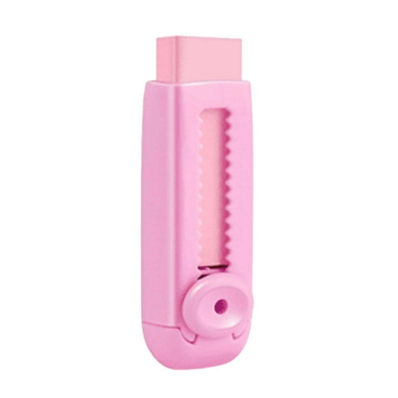 Jubipavy Retractable Mechanical Eraser,Fine Tip for Precise Erasing,Clicky Eraser with Replaceable Eraser Refill,for Office Drawing,Pink