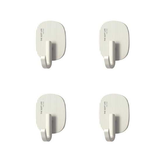 Jubipavy Robe Hooks For Wall Cream Style Hook Adhesive Strong Load-bearing Door Back Hook Kitchen Bathroom Wall Wall Seamless Backpack Hanger