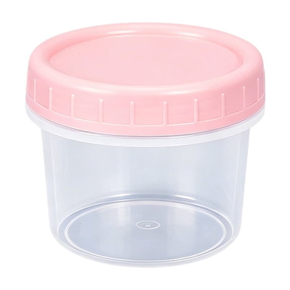 Jubipavy Round Sealed Dessert Storage Containers, 4oz/5oz/8oz with Pink Lids, Leak-Proof for Yogurt & Ice Cream
