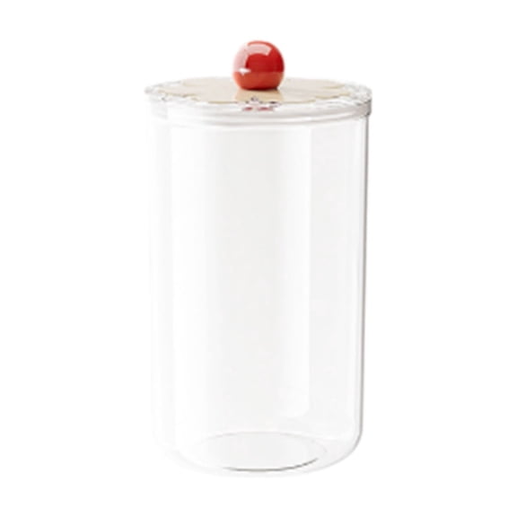 Jubipavy Round Transparent Storage Containers, 30oz/47oz/68oz/88oz with Decorative Lids, for Kitchen Grains & Snacks