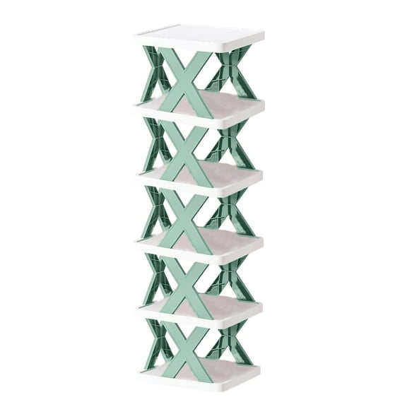 Jubipavy Shoes Rack Household Space Saving Storage Plastic Multi-layer Shelf Small Shoe Cabinet 2/3/4/5/6 Laryers Stackable Shoe Organiser Home Saving