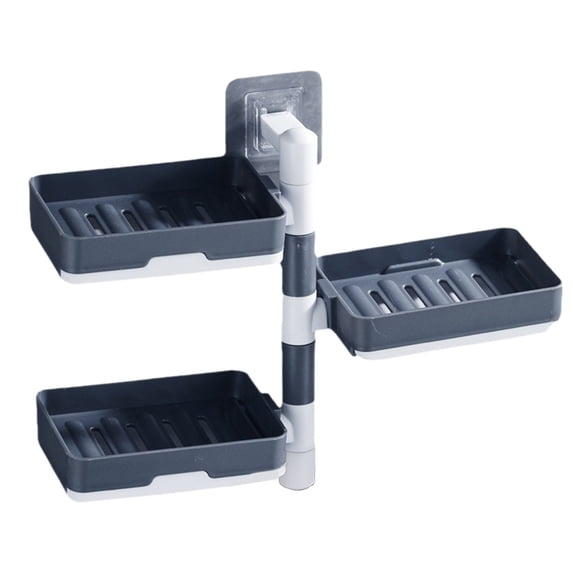 Jubipavy Shower Soap Holder Soap 3-Layer Self-Adhesive Soap Wall Mounted Rotatable Soap Box Storage For Bathroom Kitchen