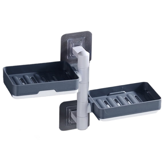 Jubipavy Shower Soap Holder Soap-Layer Self-Adhesive Soap Wall Mounted Rotatable Soap Box Storage For Bathroom Kitchen