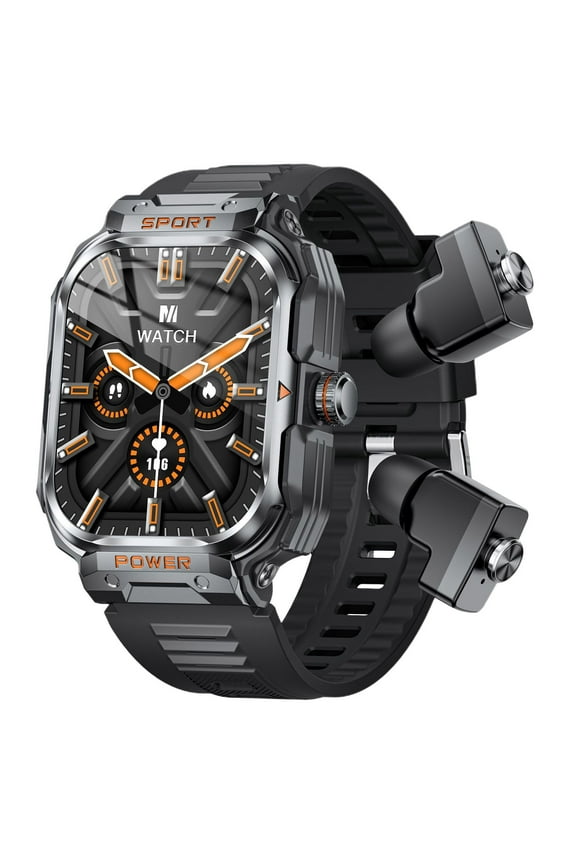 Smart Sports Watch Watch Headphones 2 In 1 Smart Watch Bluetooth Call Music Control NFC Multi Sport Mode 2.01 HD Large Screen Support Wireless Call