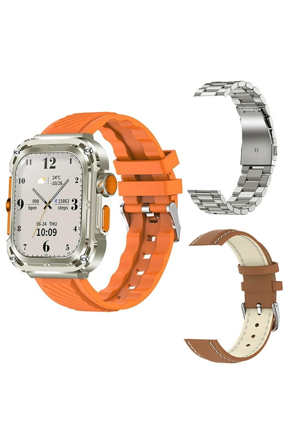 Smart Wearable Watch Multifunction HD Rectangular Screen Wireless Magnetic Charging NFC Access Control Motion Record IP68 Watertightness Bluetooth Function