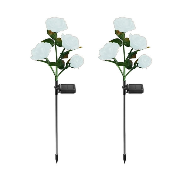 Jubipavy Solar Garden Lights 4 Head Floral Sway Light Sway With The Wind Solar Outdoor Lights Solar Garden Decorative Lights