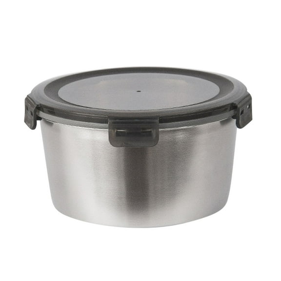 Jubipavy Stainless Steel Mixing Bowl Food Storage For Household Refrigerators And Kitchens Non Fresh-keeping Box Circular With Lid Reusable Home Saving