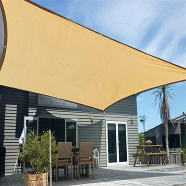Jubipavy Sun Shade Sails Canopy Beige Sunshade Rectangle Shade Sails for Swimming Pool Patio Garden Outdoor 6.56' × 6.56'~16.40'