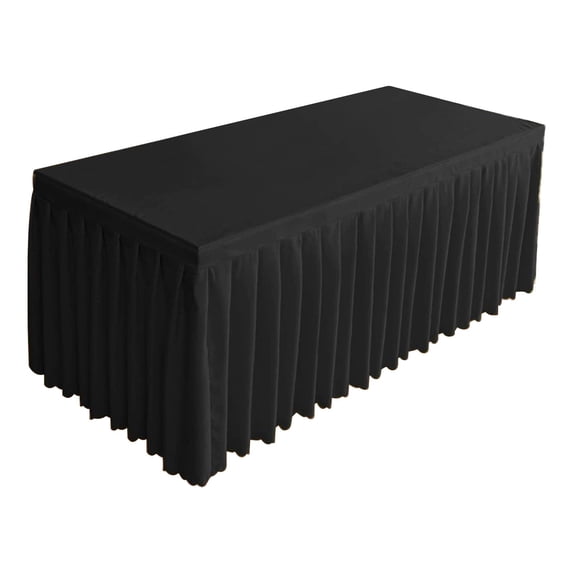 Jubipavy Tablecloth Solid Color Conferences Table Skirt Proof Decorative Polyester Tablecloth Wrinkle Ruffled Banquet Wedding