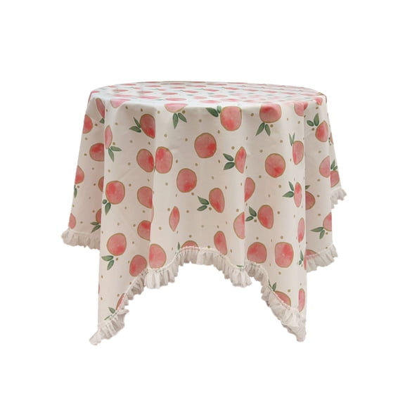 Jubipavy Tablecloth Tassel Lace Tablecloth Fruit And Floral Print Round Tablecloth Decorative Tablecloth For Home Kitchen And Bedroom Suitable For Home Decor