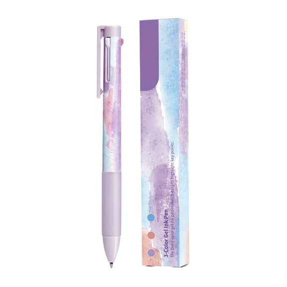Jubipavy Three-color Gel Pen Three-color Markers Multi-functional Click Action Modular Pens Notes Special Color Pens Drawing Pens Sign Pens(5ml)