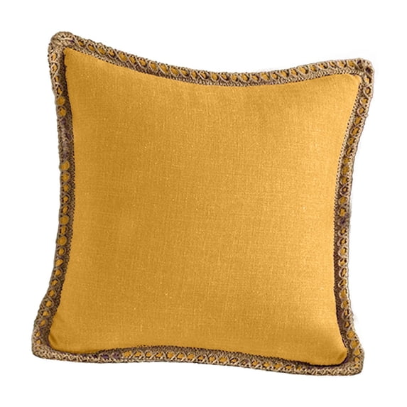 Jubipavy Throw Pillows 17.7 Inches Linen Comforts Pillowcase Home Furnishings Sofa Living Room Bedhead Cushion Waist Pillowcase Linen Trimmed Sofa Pillow Cover