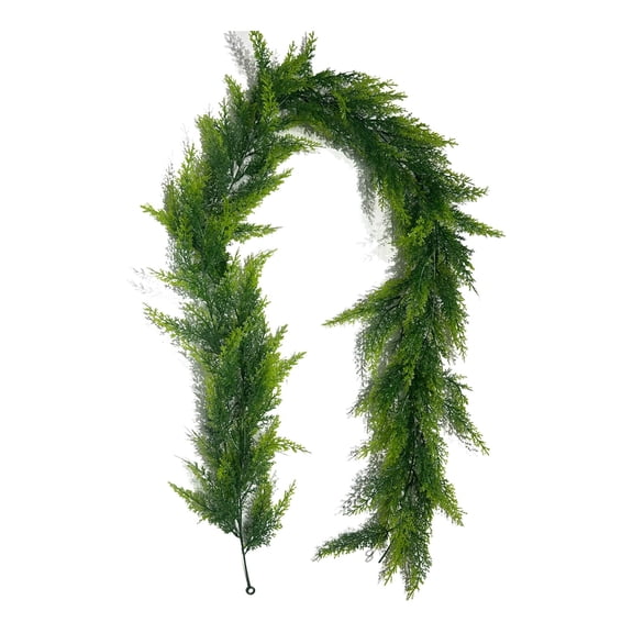 Jubipavy Vines for Decoration 5.7FT Artificial Green Plants Pines And Imitation Rattan Christmas Home Dining Table Green Plants Decoration Window Ornaments with a 6.6FT 20 light string