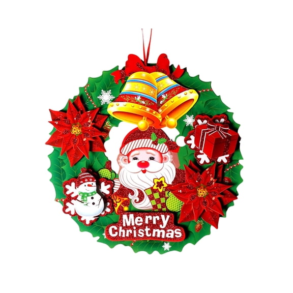 Jubipavy Vines for Decoration Christmas Three-dimensional Paper Rattan Flower Wreath Door Hanging Shopping Mall Hotel Window Decoration Elderly Pendant Scene Decoration Props