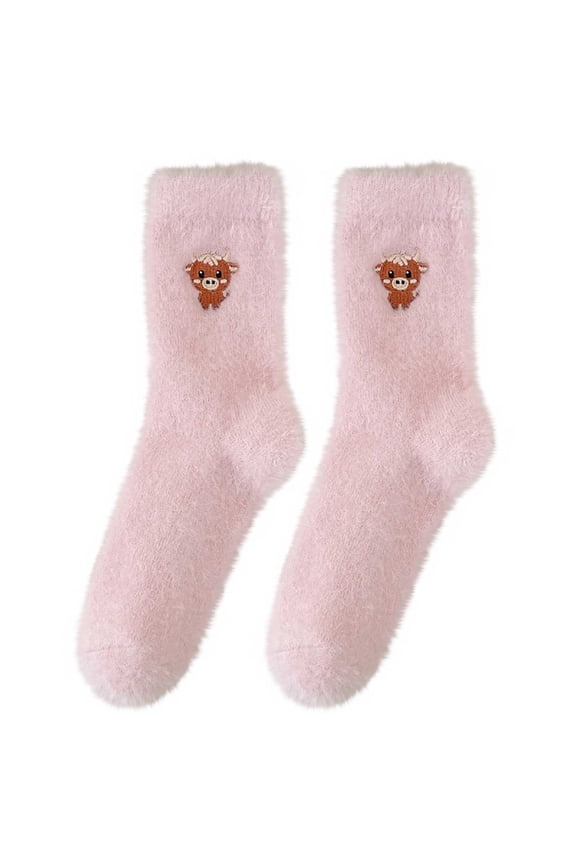 Warm Socks Winter Socks Thermal Socks Cozy Socks Soft Socks Women Winter Fleece-lined Thick Warm Mid-calf Socks Cute Thick Socks Sleep Socks
