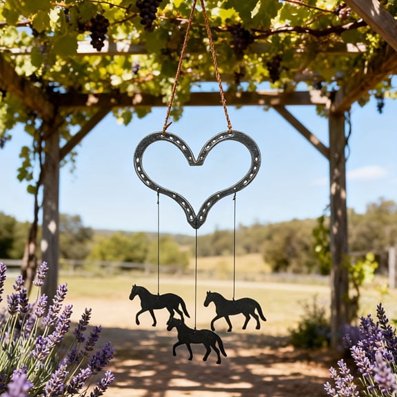 Jubipavy Wind Chimes Windchimes Outdoors Wind Chimes for Outside Porch Decor Garden Decor Day Lucky Horseshoe Wind Chime