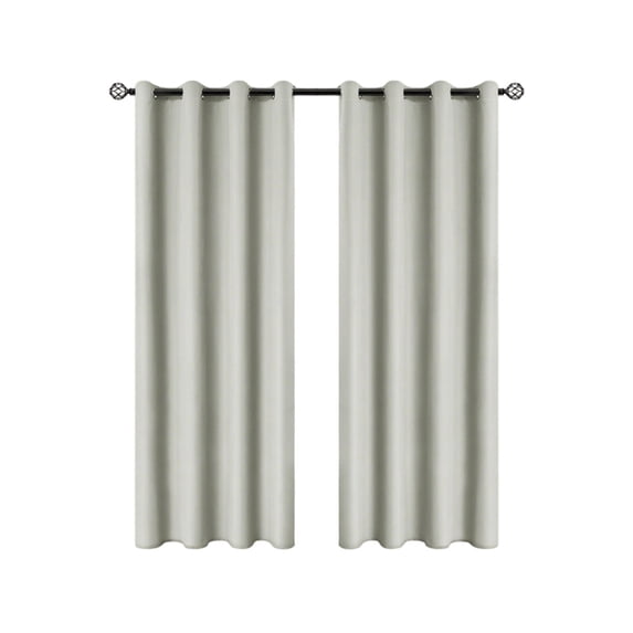 Jubipavy Window Curtains Polyester Pongee Laminated Light-blocking Curtains Perforated Style Bedroom Concise Sun Protection Curtains Heat-Insulating And Soundproof Curtains