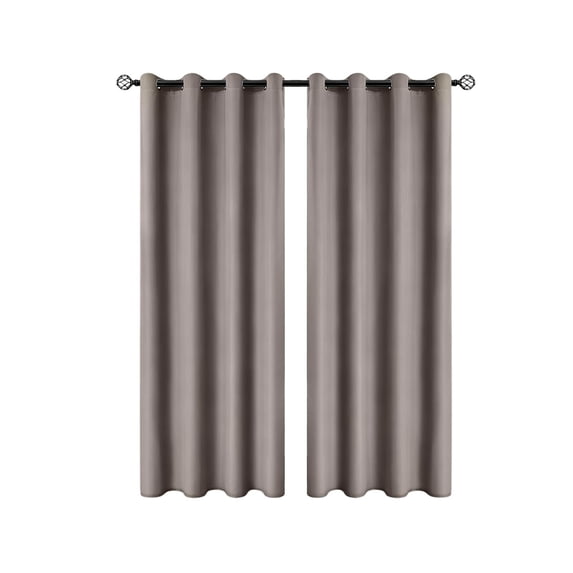 Jubipavy Window Curtains Polyester Pongee Laminated Light-blocking Curtains Perforated Style Bedroom Concise Sun Protection Curtains Heat-Insulating And Soundproof Curtains