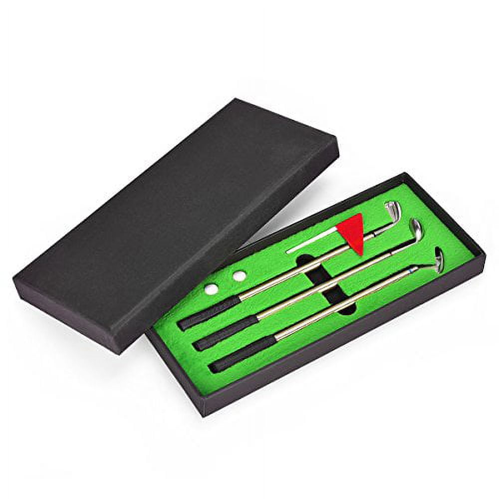 Juboury Golf Pen Set, Mini Desktop Golf Ball Pen Gift Set with Putting