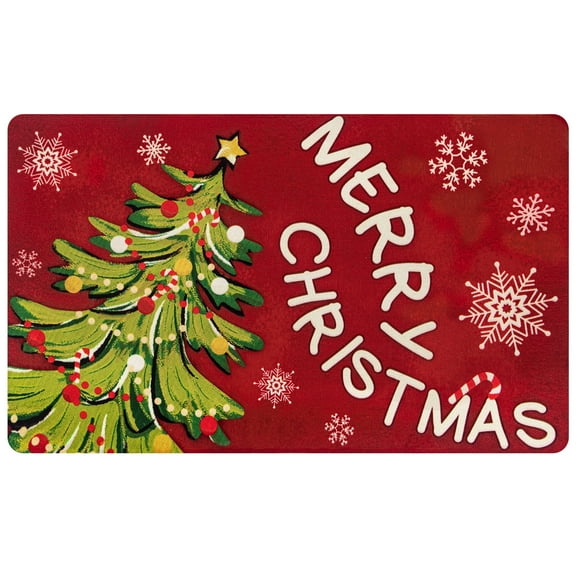 Jubtucc Merry Christmas Doormat, Christmas Welcome Mat, Indoor Outdoor Rug with Non-Slip Backing for Christmas Decorations, 18 x 30 Inch