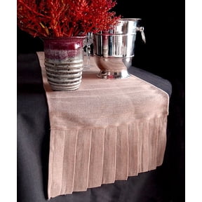 Burlap Fabrics Juco Runner with Ruffle - 14 x 114 Inch Pleated Jute and Poly Cotton Runner