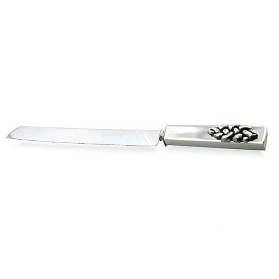 Judaica Kingdom BJ-SCK-972 Rectangular handle Silver Challah Knife in precious casting