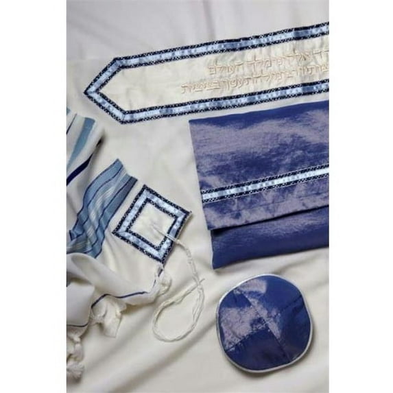 Judaica Kingdom GS-CMT-T12 Classic Blue Tallit - Custom Made