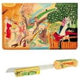 thumbnail image 1 of Judaica Kingdom YE-CB-NS-PR-4 Figures Hand Painted Wooden Challah Board Knife And Stand, 1 of 1