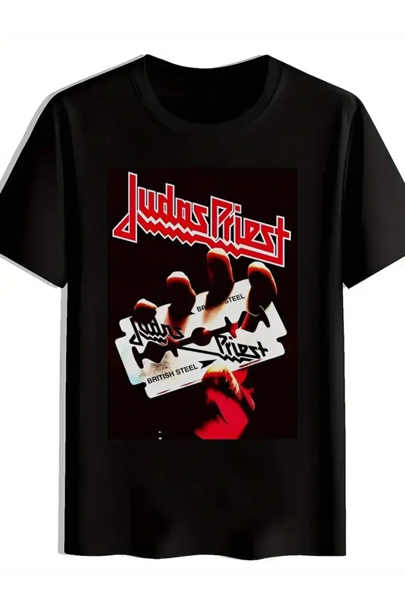 Judas Priest Bold Band Logo Retro Black Graphic Unisex T-Shirt up to size 5XL