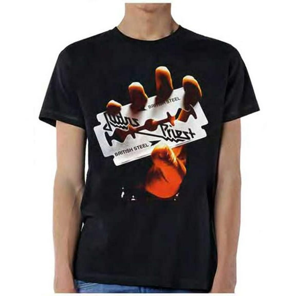Judas Priest Men's British Steel T-shirt Medium Black