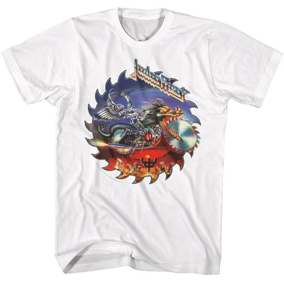 Judas Priest Saw Motorcycle White T-Shirt