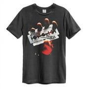 Judas Priest T Shirt British Steel Band Logo Official Amplified Unisex Charcoal