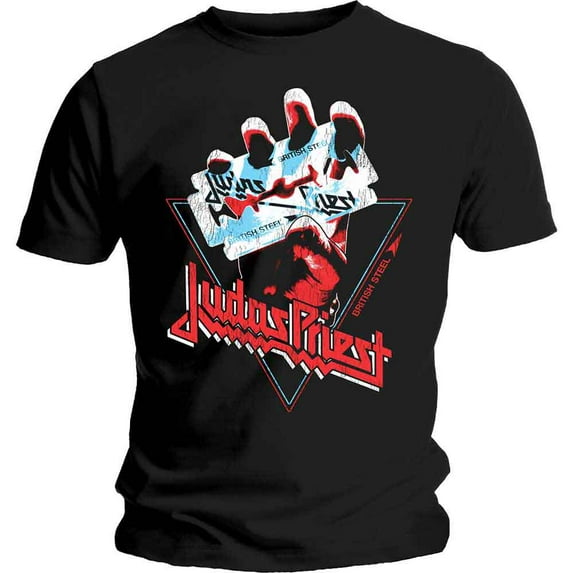 Judas Priest Unisex T-Shirt British Steel Hand Triangle (X-Large)