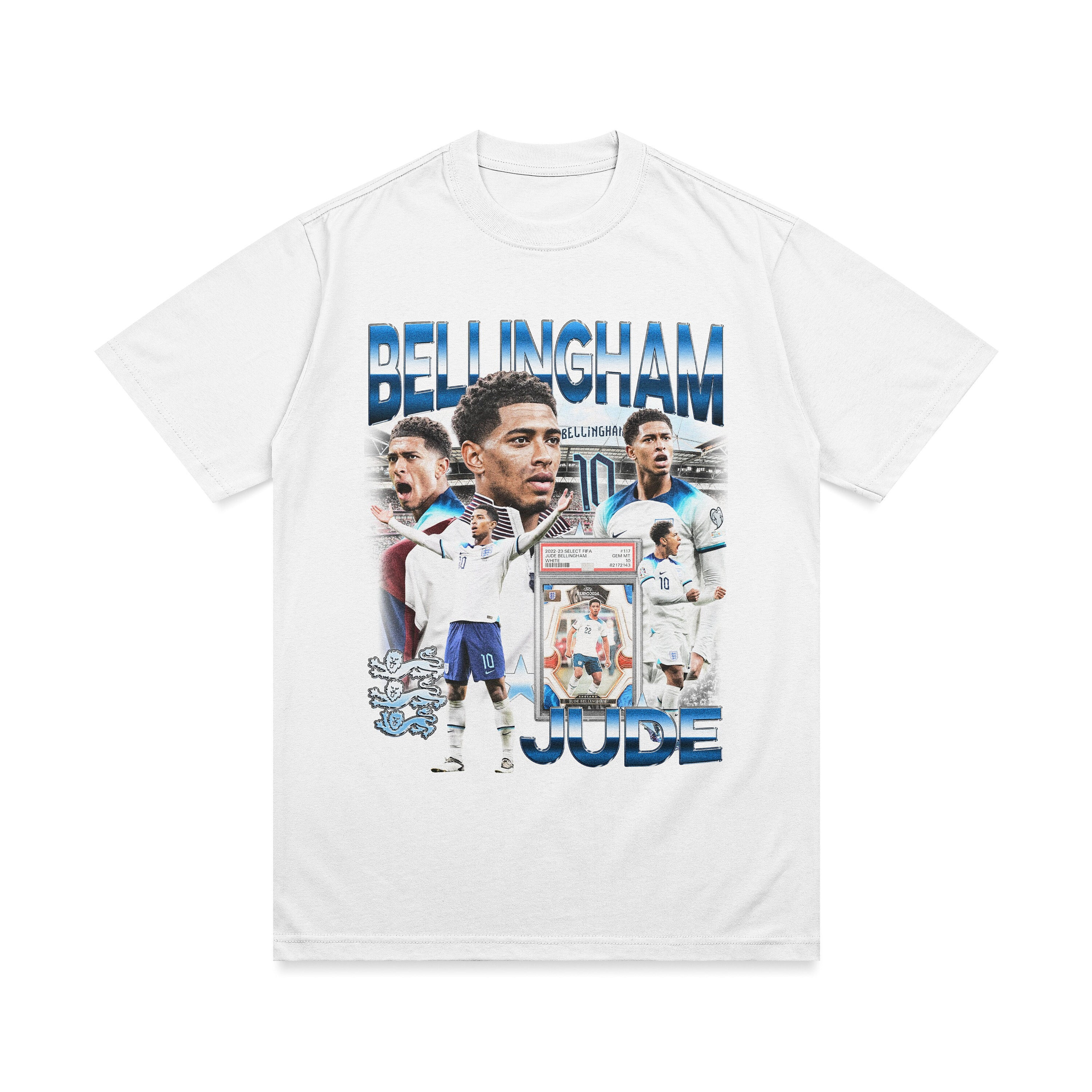 Jude Bellingham Graphic Tshirt Iconic Retro England Football Tee Three Lions Euro 2024
